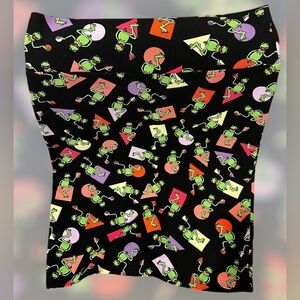 LuLaRoe Women’s Skirt- Black with Kermit the Frog Pattern Size XL